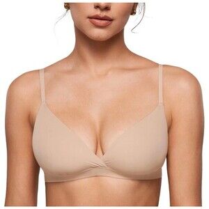 INLYRIC Women's Inbarely Triangle Bralette, Unlined, Warm Beige, S, NWT